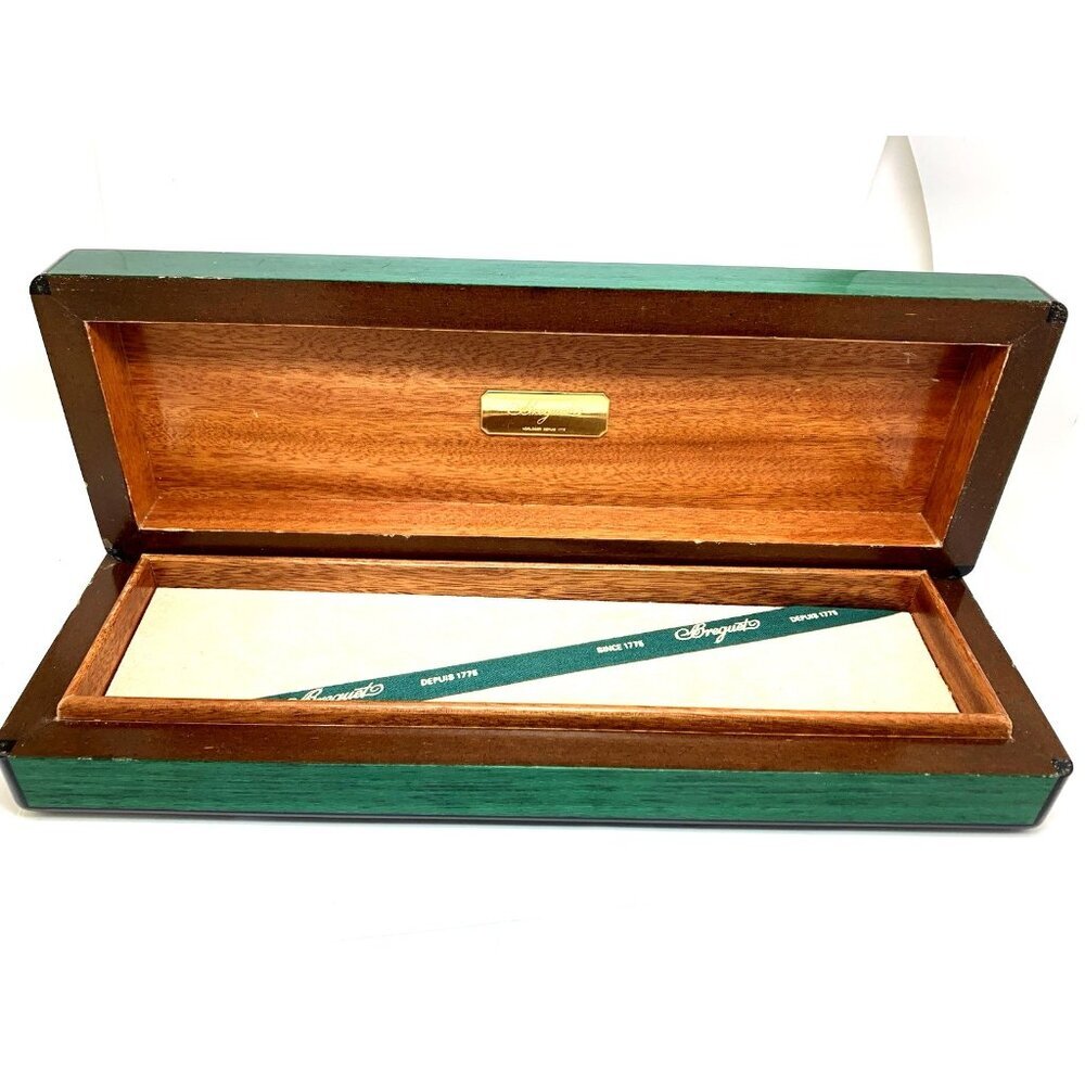 Breguet Watch Box Presentation Green Lacquered Wooden Display Empty Rare